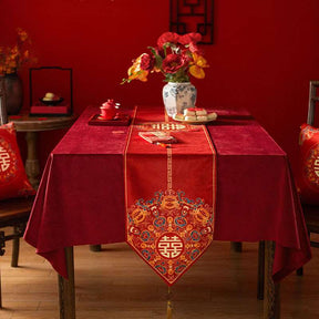 Chinoiserie Wedding Celebration Prosperity "囍（xǐ）Table Runner