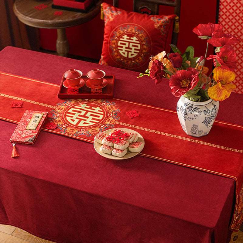 Chinoiserie Wedding Celebration Prosperity "囍（xǐ）Table Runner