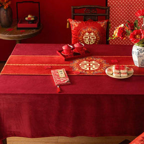 Chinoiserie Wedding Celebration Prosperity "囍（xǐ）Table Runner