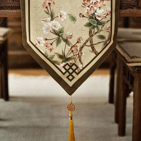 Chinoiserie Original Spring Flowers Table Runner