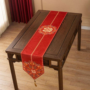 Chinoiserie Wedding Celebration Prosperity "囍（xǐ）Table Runner