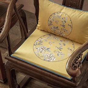 Chinoiserie Elegant Countryside Floral Bird Chair Cushion