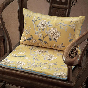 Chinoiserie Vintage Floral Short Plush Lumbar Pillow