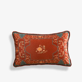 Chinoiserie Chrysanthemum Short Plush Lumbar Pillow