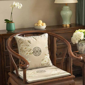 Chinoiserie Classical Windows Short Plush Chair Cushion