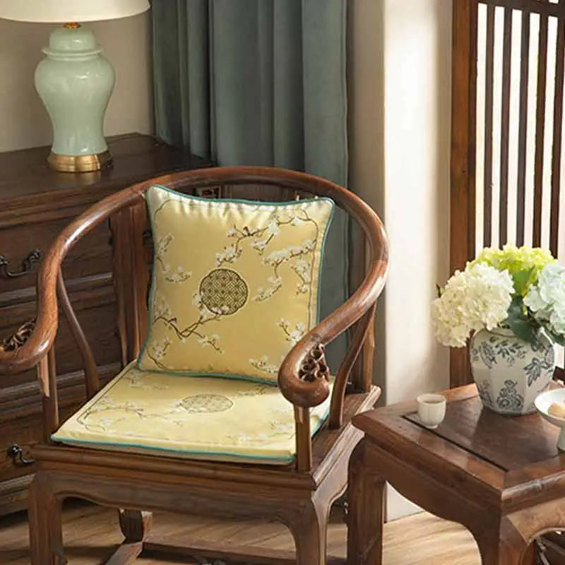 Chinoiserie Classical Windows Short Plush Chair Cushion