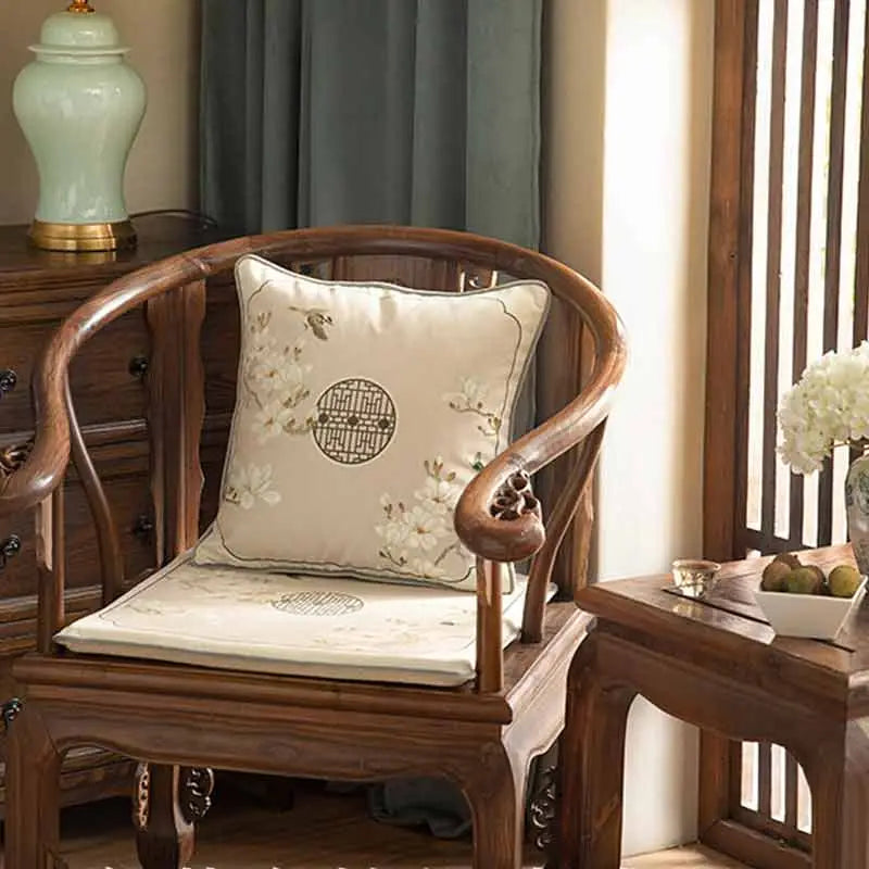 Chinoiserie Classical Windows Short Plush Chair Cushion