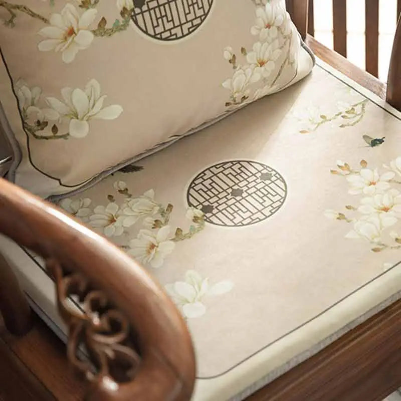 Chinoiserie Classical Windows Short Plush Chair Cushion