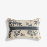 Chinoiserie Short Plush Lumbar Pillow Blue and White Whispers 30 x 50 cm