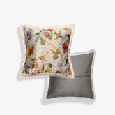 Chinoiserie Vintage Velvet Throw Pillow Floral and Botanical