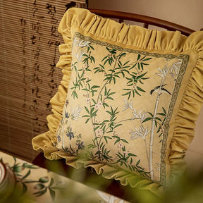 Chinoiserie Original Vintage Floral Throw Pillow