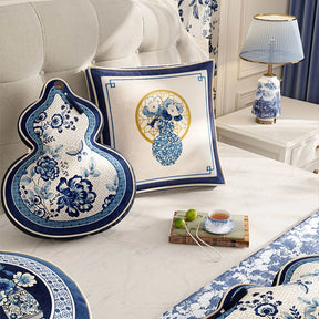 Chinoiserie Blue and White Sofa Throw Pillow