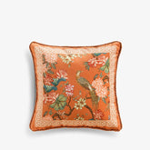 Chinoiserie Sofa Cushion Pillow Orange Hydrangea Dream