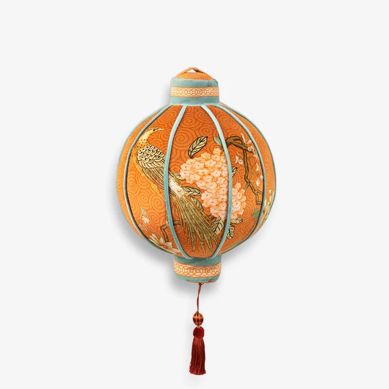 Chinoiserie Hydrangea Lantern-Shaped Throw Pillow