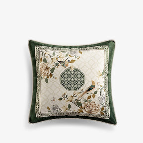 Chinoiserie Flower and Bird Elegance Pillow Cushion