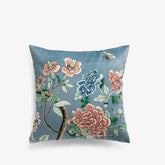 Chinoiserie Original Vintage Flower and Bird Throw Pillow