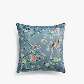 Chinoiserie Original Vintage Flower and Bird Throw Pillow