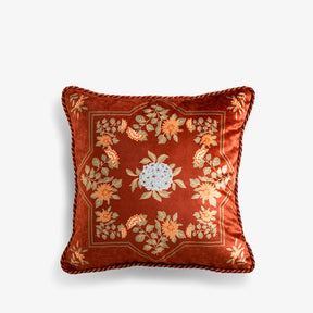 Chinoiserie Red Chrysanthemum Elegance Pillow Cushion