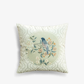 Chinoiserie Original Flowers and Birds Throw Pillow