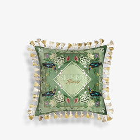 Chinoiserie Vintage Flowers and Birds Throw Pillow