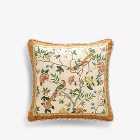 Chinoiserie Original Flowers and Birds Throw Pillow