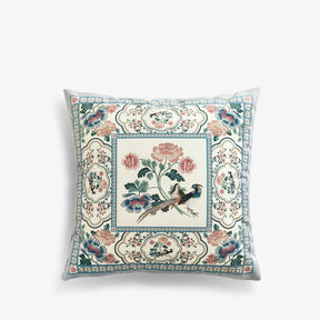 Chinoiserie Original Flowers and Birds Throw Pillow