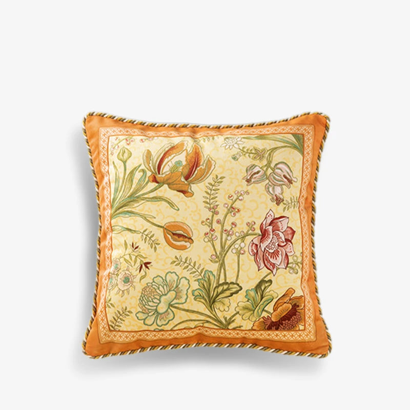 Chinoiserie Original Flowers and Birds Throw Pillow