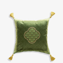 Chinoiserie Dark Green Luxurious Throw Pillow