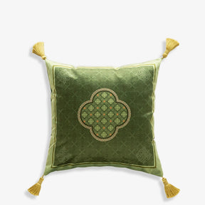 Chinoiserie Dark Green Luxurious Throw Pillow