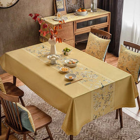 Chinoiserie Traditional Golden Autumn Tablecloth