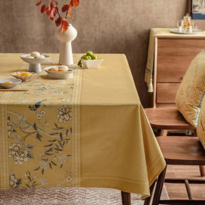 Chinoiserie Traditional Golden Autumn Tablecloth