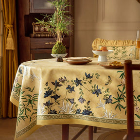 Chinoiserie Traditional Autumn Orchids Tablecloth