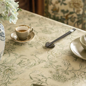 Chinoiserie Traditional Autumn Orchids Tablecloth