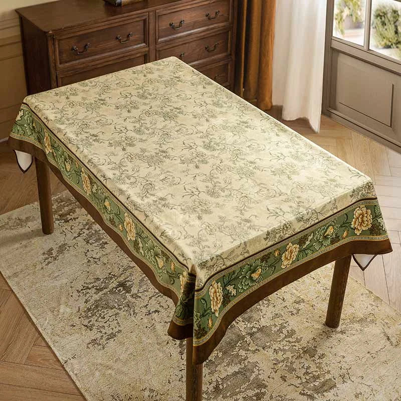 Chinoiserie Traditional Autumn Orchids Tablecloth