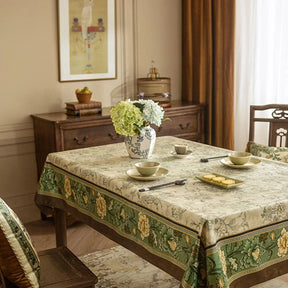 Chinoiserie Traditional Autumn Orchids Tablecloth