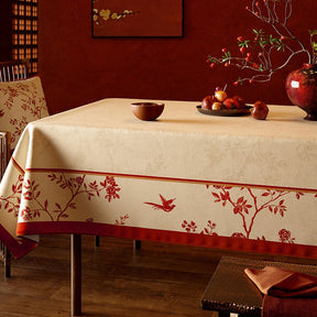 Chinoiserie Chinese Red Celebration Rectangular Tablecloth