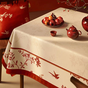 Chinoiserie Chinese Red Celebration Rectangular Tablecloth