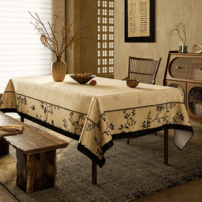 Chinoiserie Luxury Plush Rectangular Tablecloth