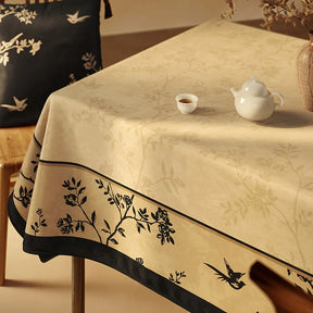 Chinoiserie Luxury Plush Rectangular Tablecloth