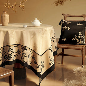 Chinoiserie Luxury Plush Rectangular Tablecloth