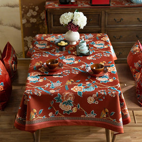 Chinoiserie Floral Wedding Celebration Rectangular Tablecloth