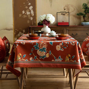 Chinoiserie Floral Wedding Celebration Rectangular Tablecloth