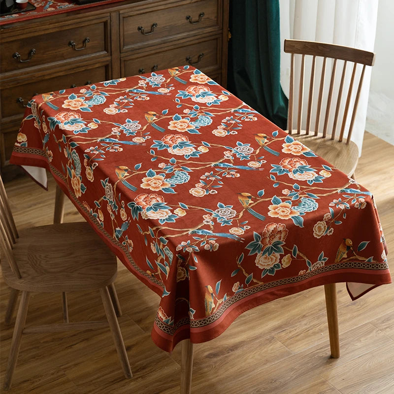 Chinoiserie Floral Wedding Celebration Rectangular Tablecloth