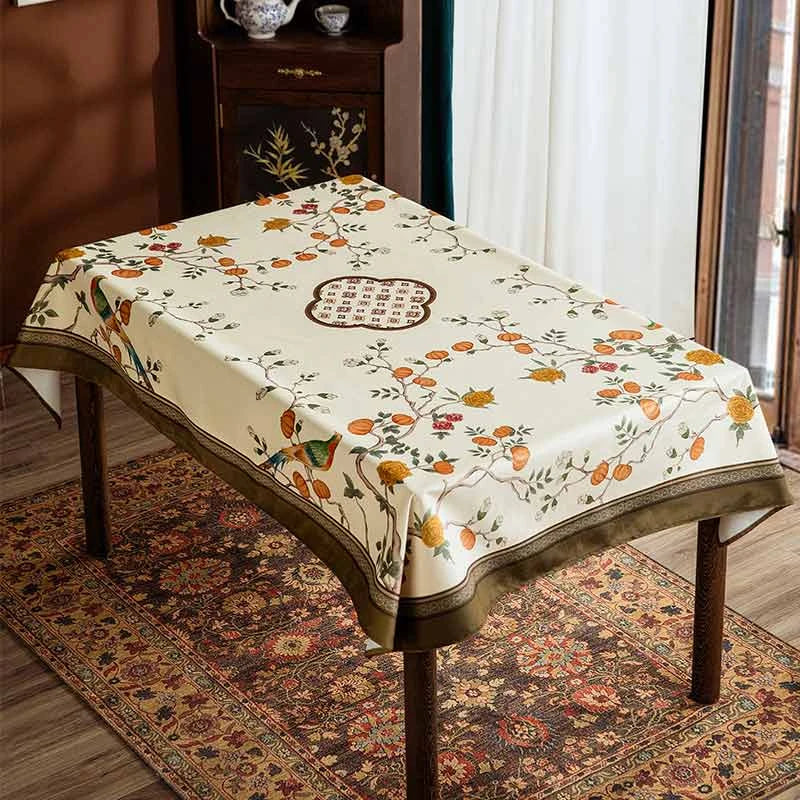 Chinoiserie Country Style Coffee Table Cover Tablecloth