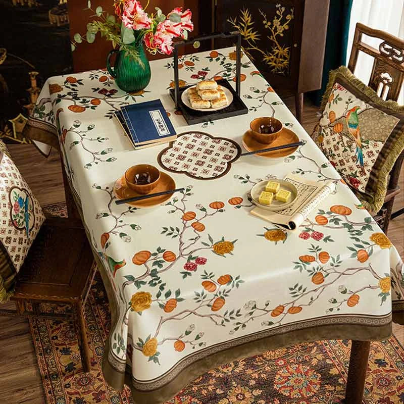 Chinoiserie Country Style Coffee Table Cover Tablecloth