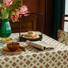 Chinoiserie Country Style Coffee Table Cover Tablecloth