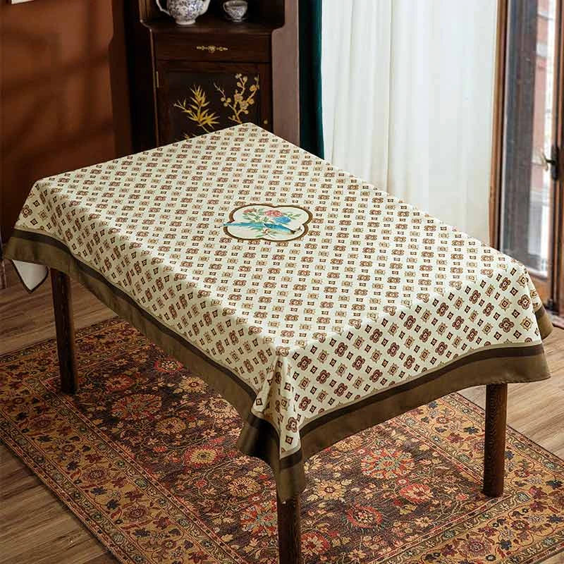 Chinoiserie Country Style Coffee Table Cover Tablecloth