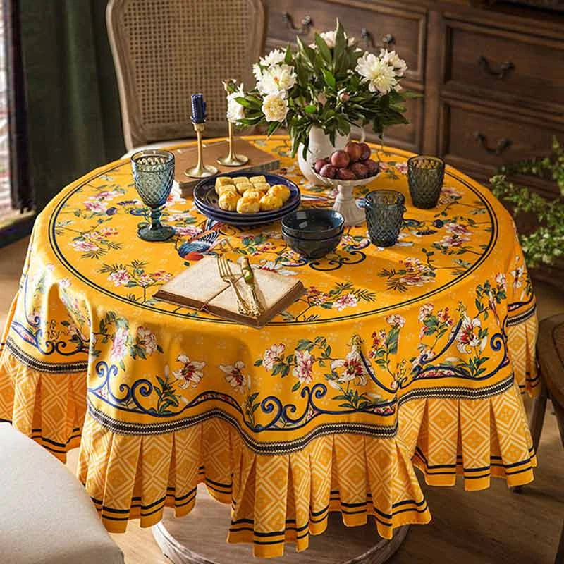 Chinoiserie Classical Palace Banquet Round Tablecloth