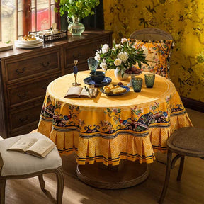 Chinoiserie Classical Palace Banquet Round Tablecloth