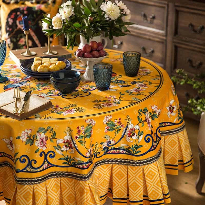 Chinoiserie Classical Palace Banquet Round Tablecloth